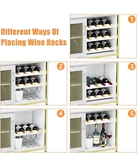 gaomon 3-Drawer Compact Mobile Filing Cabinet with Stylish Fabric, Storage Solution with Legs & Wheels, Bedroom, Gold