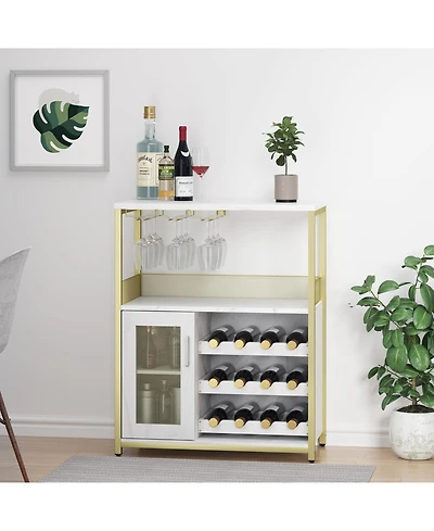 gaomon 3-Drawer Compact Mobile Filing Cabinet with Stylish Fabric, Storage Solution with Legs & Wheels, Bedroom, Gold