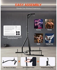 Mecale Punching Bag Stand, Heavy-Duty Freestanding Boxing Stand for Home Gym, Supports Punching Bags Up to 140 lb