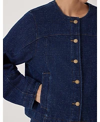 Hush Women's Collarless Lurex Denim Jacket