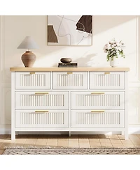 gaomon 7 Drawer Dresser with Textured Fronts, Wide Storage Chest for Bedroom, Living Room, Entryway, Tv Stand