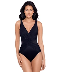 Miraclesuit Illusionist Crossover Allover Slimming One-Piece Swimsuit