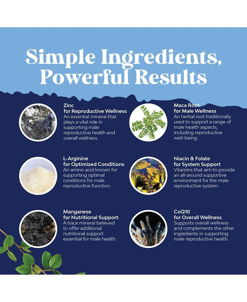 Nature's Craft Men's Fertility Capsules, CoQ10 Maca Root Methyl Folate & D-Aspartic Acid for Count Motility & Fertility Support, Nature's Craft