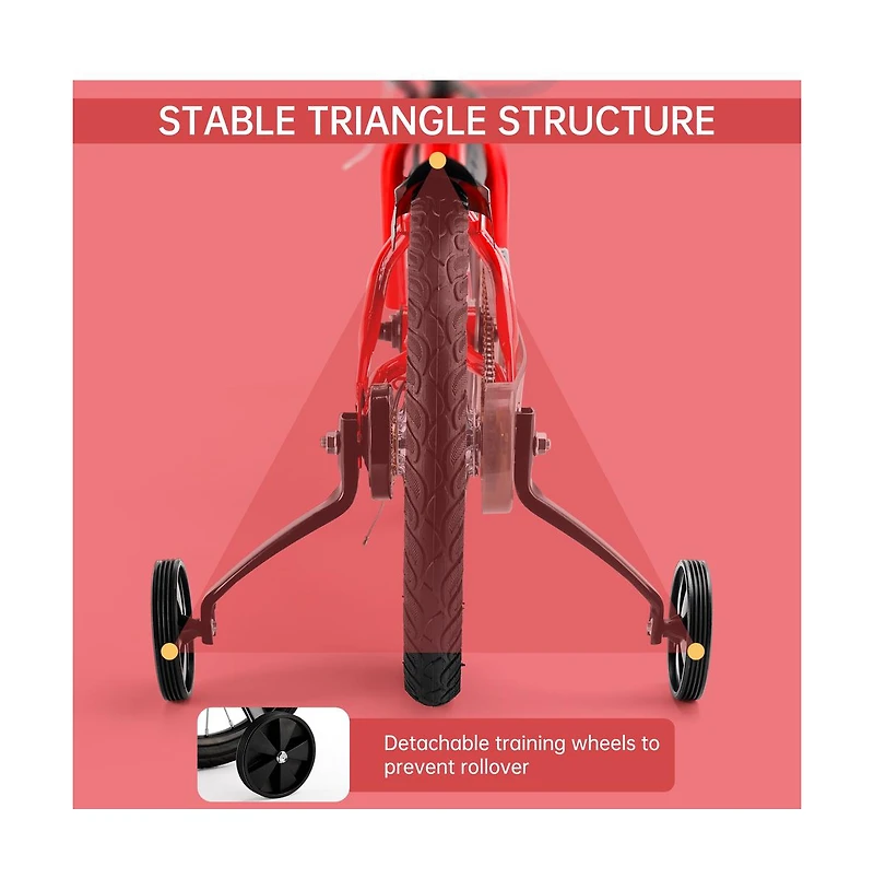 Artudatech 18-Inch Kids Bike for Ages 6-10 with Removable Training Wheels & Dual Brakes for the 2-Wheel Journey