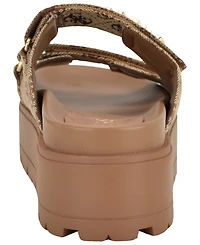 Guess Womens Faxon Platform Lug Sole Footbed Sandals