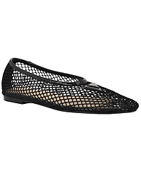 Guess Womens Aylora Triangle Logo Woven Mesh Ballet Flats