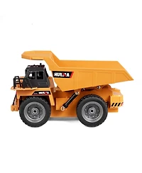 Sugift 1:18 Scale Rc Dump Truck with Metal Cabin & Working Headlights