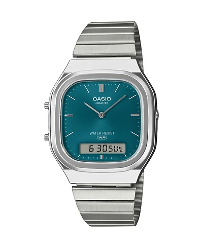 Casio Men's Japanese Quartz Silver-Tone Stainless Steel Watch, 35.8mm