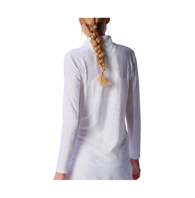 G Lifestyle Women Long Sleeve Mock Neck Top