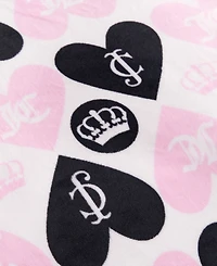 Juicy Couture Plush Reversible Queen Heart Logo -Pc. Comforter Set