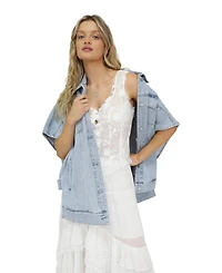 Belle & Bloom Women's Future Lover Lace Button Up Blouse