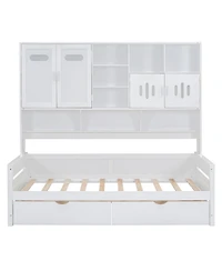 Streamdale Furniture Twin Daybed with Drawers, Cabinet, and Shelf