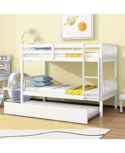 Streamdale Furniture Twin Bunk Bed with Trundle (Convertible into 2 Twins