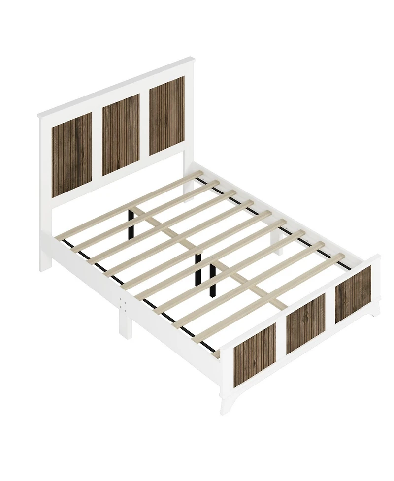 Streamdale Furniture Wooden Platform Queen Bed with Plywood Slats