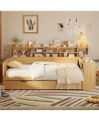 Streamdale Furniture Wooden Daybed with Storage & Desk