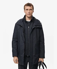 Mango Men's Detachable Water-Repellent Quilted Parka