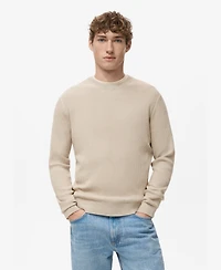 Mango Men's Fine Rib-Knit Cotton Sweater