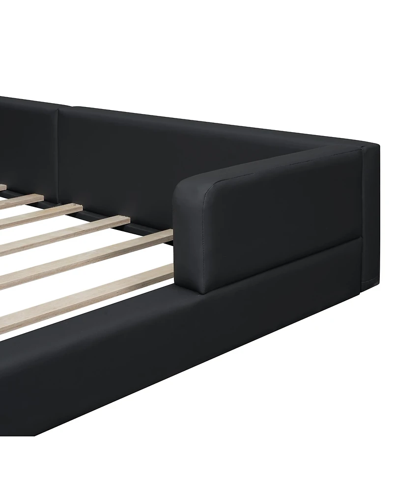 Streamdale Furniture Queen Upholstered Platform Bed with 2 Reading Lights