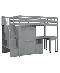 Streamdale Furniture Streamdale Twin Loft Bed with Stairs, Storage & Desk - Multifunctional Kids Furniture