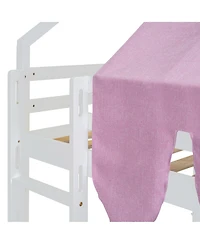 Streamdale Furniture Wooden Loft Bed House-shaped Frame with a Tent
