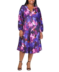 24seven Comfort Apparel Plus Empire Waist Midi Dress