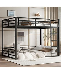 Streamdale Furniture Metal Full Xl Over Full Xl Bunk Bed Frame - Black
