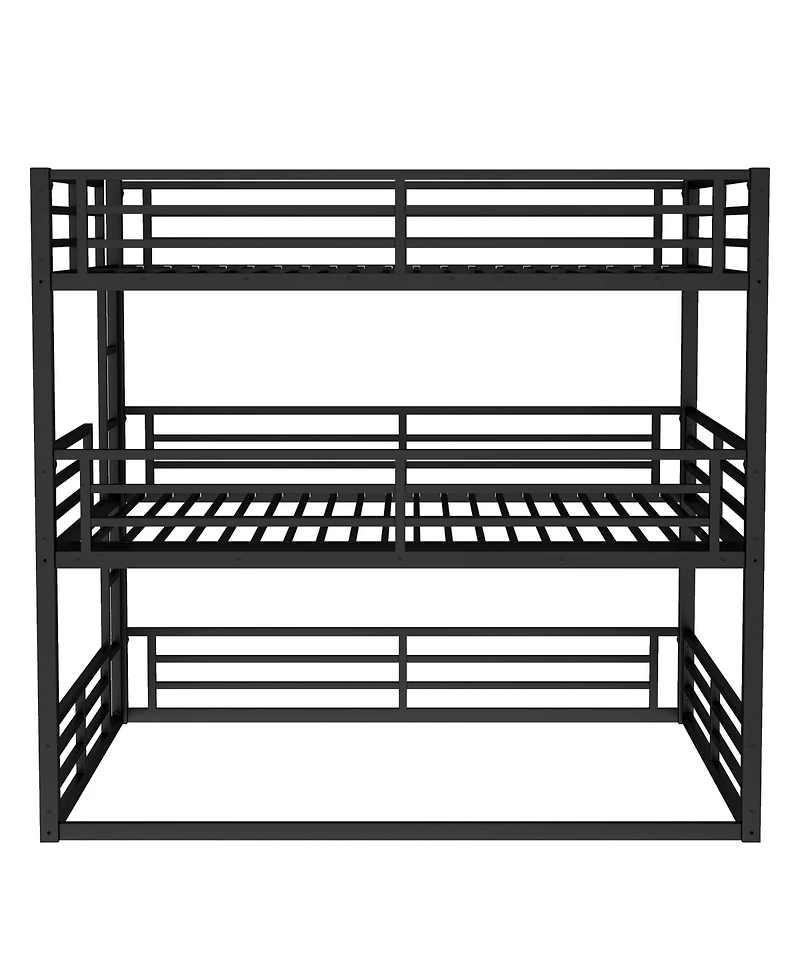 Streamdale Furniture Triple Bunk Bed, Queen/Full Xl/Queen, Metal