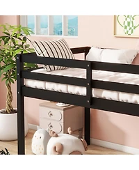 Streamdale Furniture Solid Wood Twin Loft Bed with Ladder