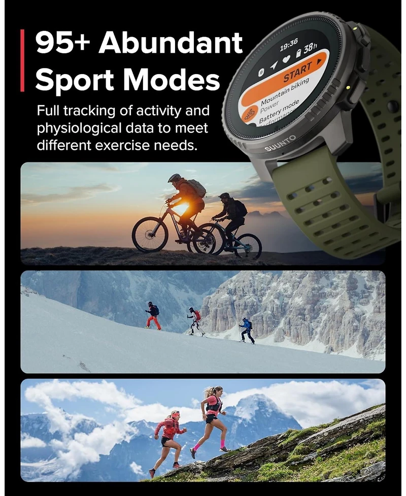 Suunto Vertical Steel Solar Gps Sports Watch with Sapphire Touchscreen, Heart Rate and Sleep Tracker - Canyon