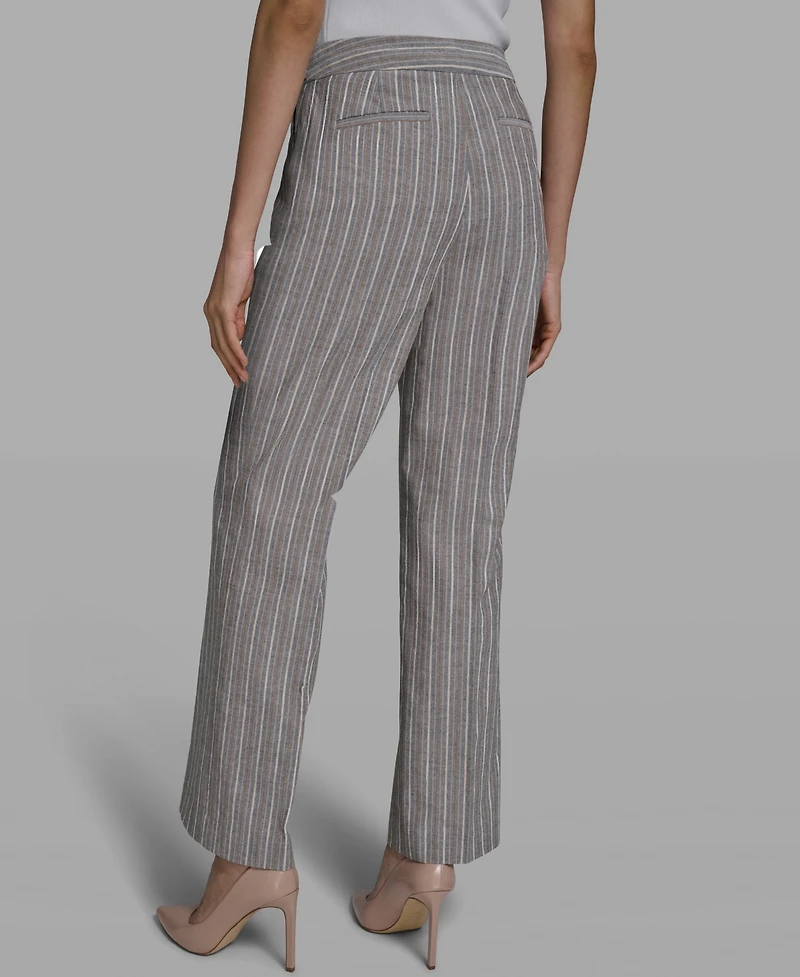 Karl Lagerfeld Paris Women's Multi-Stripe Straight Pants