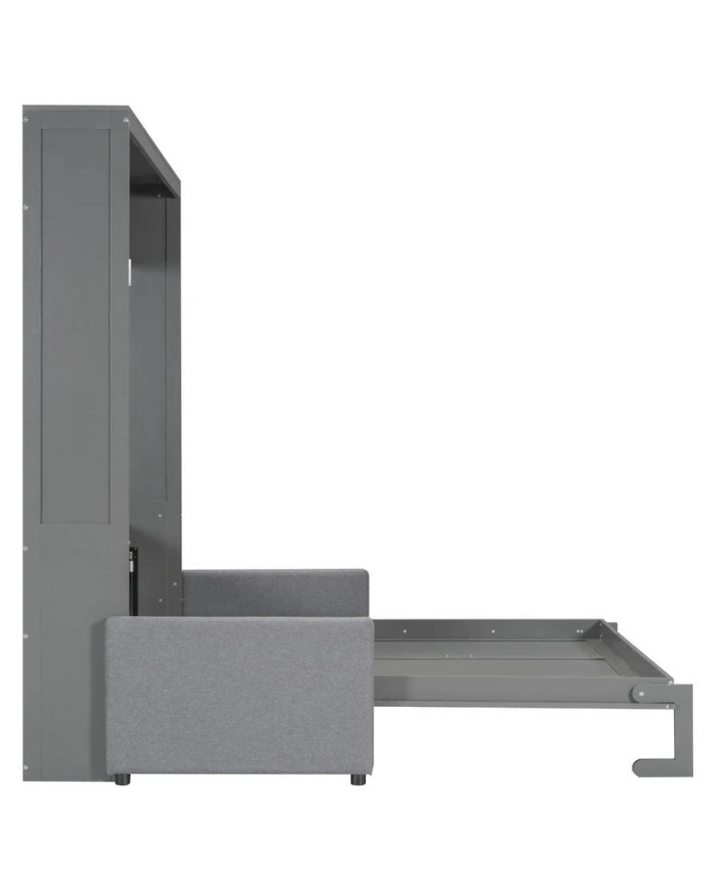 Streamdale Furniture Queen Size Murphy Bed Wall Bed with Cushion,Gray