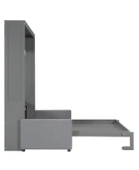 Streamdale Furniture Queen Size Murphy Bed Wall Bed with Cushion,Gray