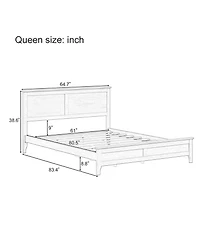 Streamdale Furniture Queen Solid Wood Platform Bed