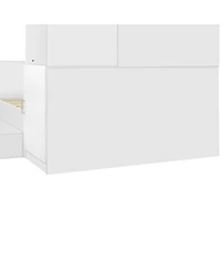 Streamdale Furniture Full Wooden Platform Bed with 6 Drawers, Shelves, desk and Wardrobe