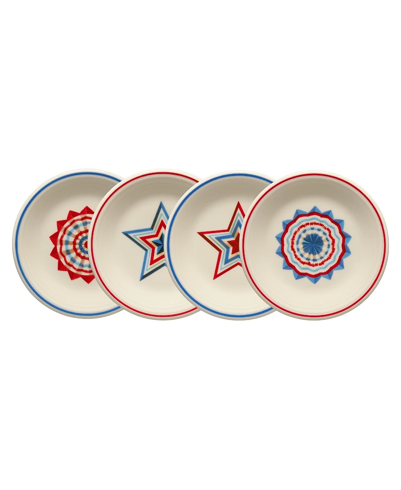 Fiesta Americana Classic Rim Salad Plates, Set of 4, Service For 4