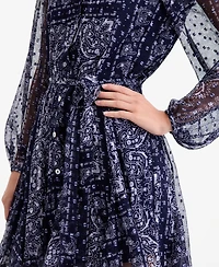 On 34th Women's Bandana-Print Tie-belt Shirtdress, Macy's Exclusive