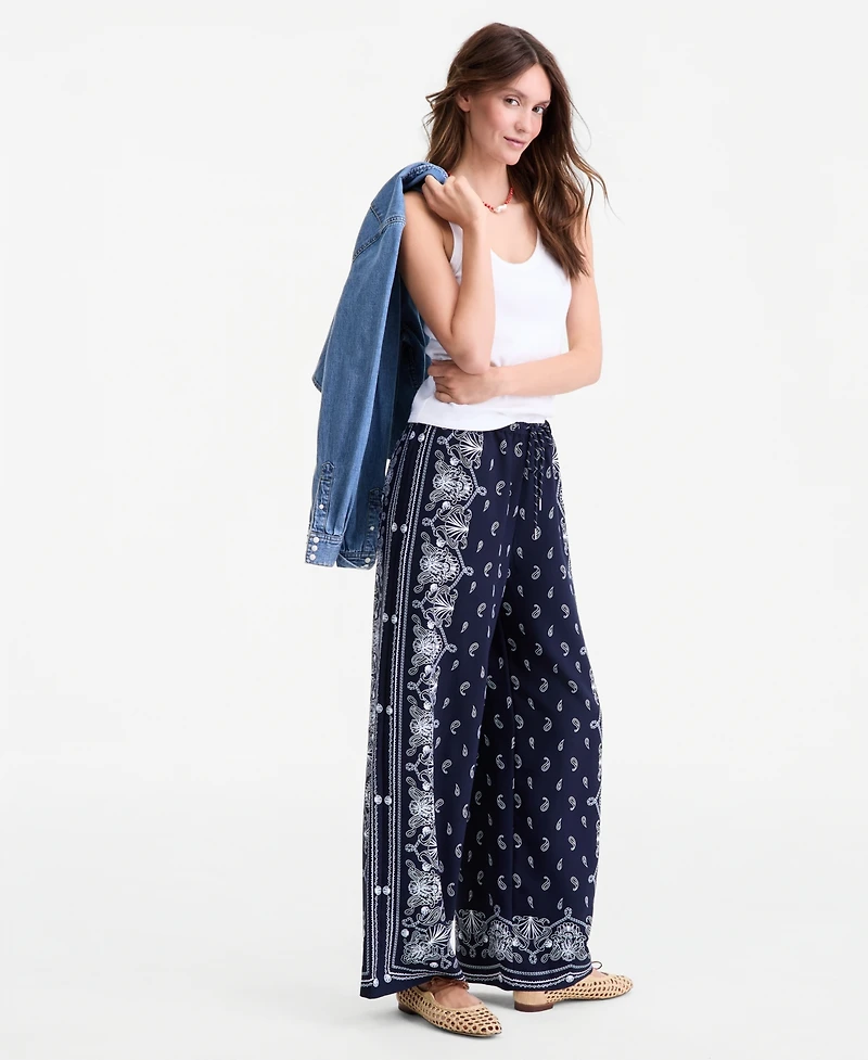 On 34th Women's Bandana-Print Wide-Leg Pull-On Pants, Macy's Exclusive