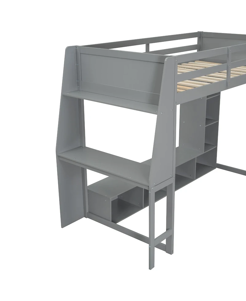 Streamdale Furniture Twin Gaming Loft Bed with Desk & Storage