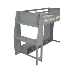 Streamdale Furniture Twin Gaming Loft Bed with Desk & Storage