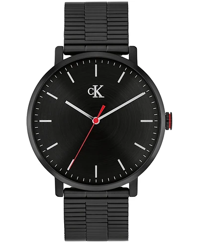 Calvin Klein Men's Real Ionic Plated Black Steel Mesh Bracelet Watch, 42mm