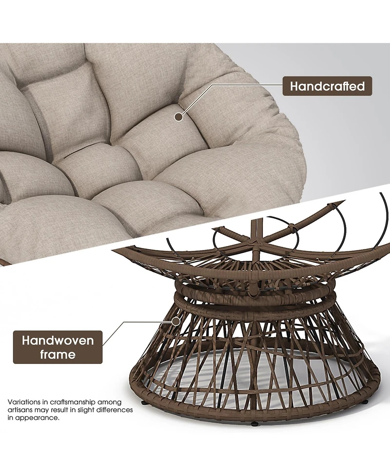 Streamdale Furniture Ergonomic Wicker Chair with Plush Cushion, Durable Cover, Sturdy Frame, Smooth Swivel