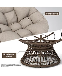 Streamdale Furniture Ergonomic Wicker Chair with Plush Cushion, Durable Cover, Sturdy Frame, Smooth Swivel