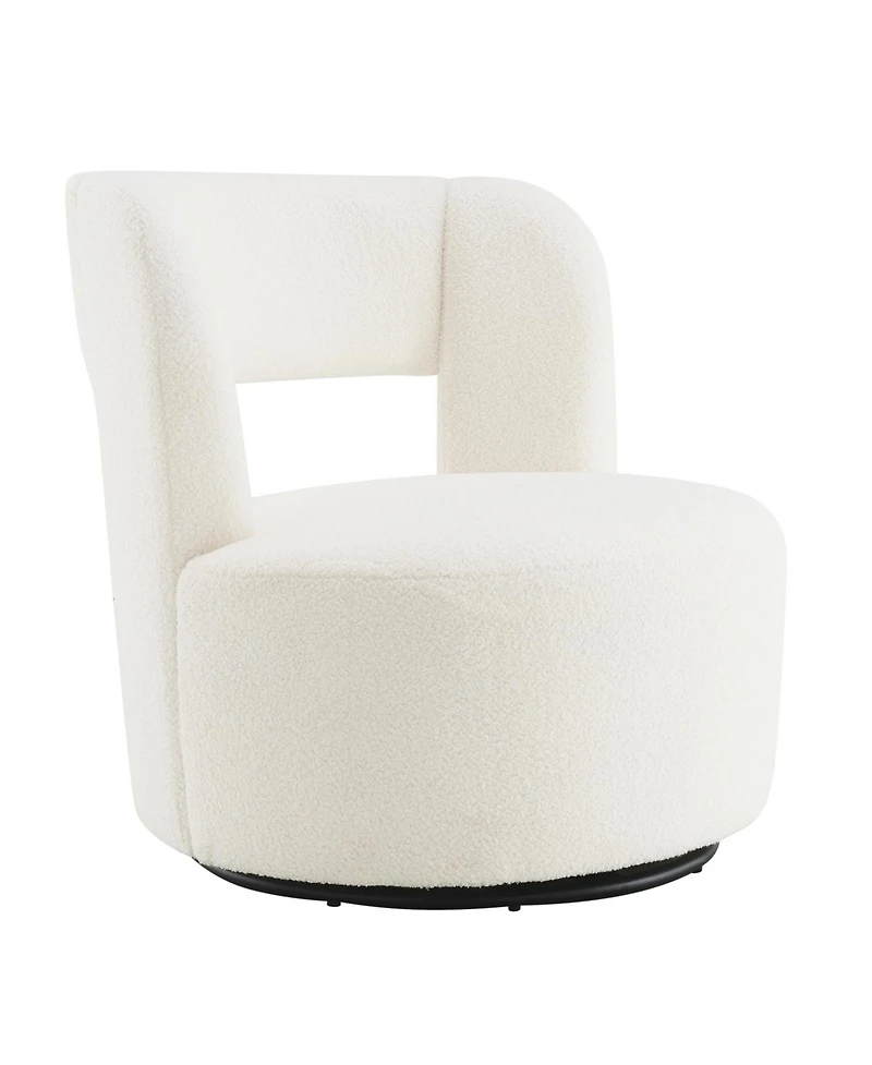 Streamdale Furniture Swivelling Teddy Fabric Accent Chair, Perfect for Rooms & Waiting Areas