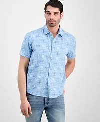 Sun + Stone Men's Sunshine Linen Blend Short-Sleeve Shirt, Macy's Exclusive