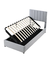 Streamdale Furniture Streamdale Twin Size Upholstered Platform Bed with a Hydraulic Storage System