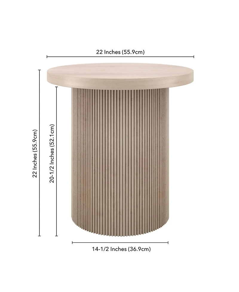 Hudson & Canal Isa 22" Wide Round Fluted Side Table