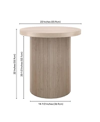 Hudson & Canal Isa 22" Wide Round Fluted Side Table