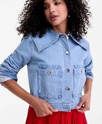 On 34th Women's Sailor-Collar Denim Jacket, Macy's Exclusive