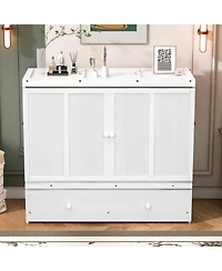 Streamdale Furniture Full Murphy Bed with Usb Port and a Large Drawer