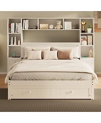 Streamdale Furniture Pine Platform Bed with Storage & Charging
